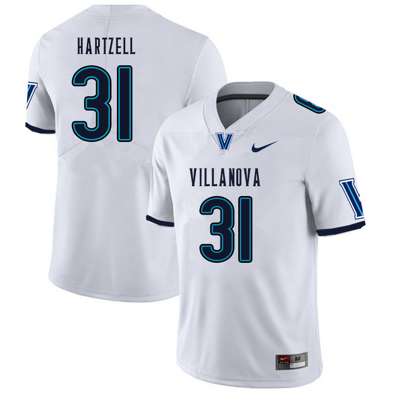Men #31 Shane Hartzell Villanova Wildcats College Football Jerseys Sale-White